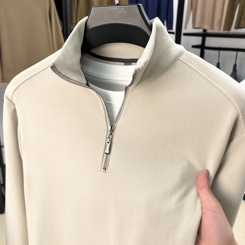 YEAE осенне-зимний ультратонкий детский бархатный пуловер с воротником-стойкой и