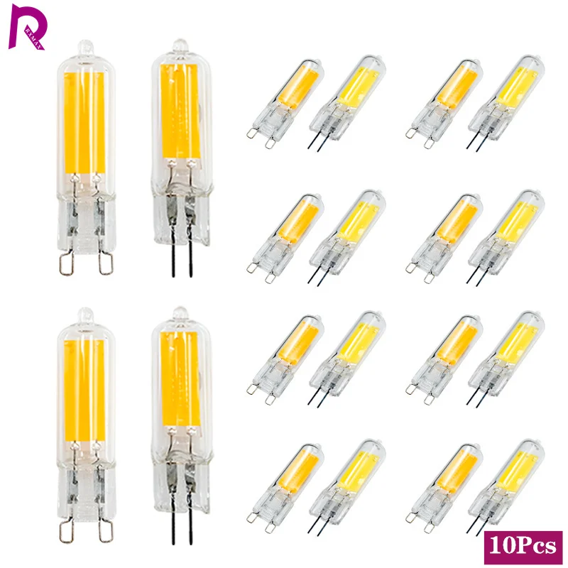 10Pcs/Lot G4 G9 Led Bulb 6W 9W AC 220V 240V LED COB Lamp Spotlight Chandelier Lighting Replace 30W 40W Halogen Lamp For Home