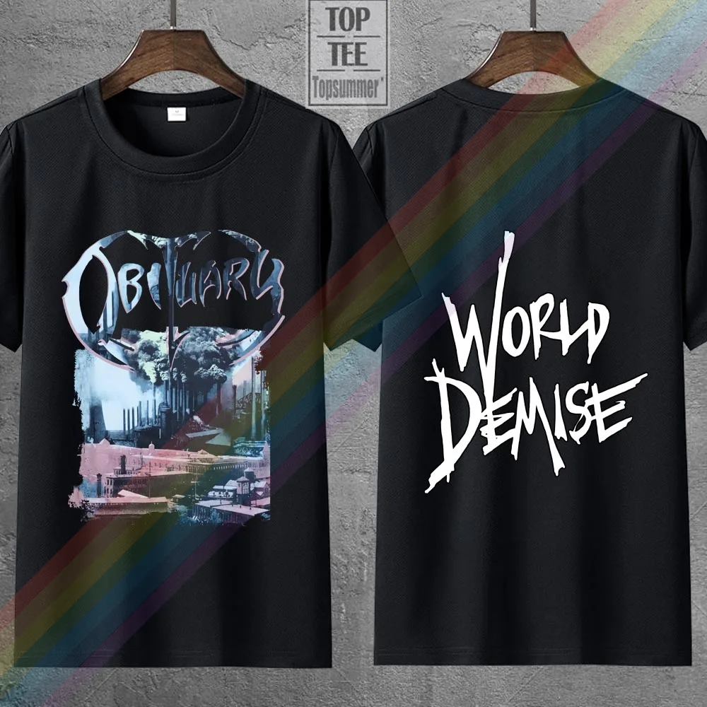 

Obituary World Demise T-Shirt Gothic Emo T-Shirts Punk Rock Oversized Sweetshirts Novelties Tshirt Hippie Goth Tee Shirt
