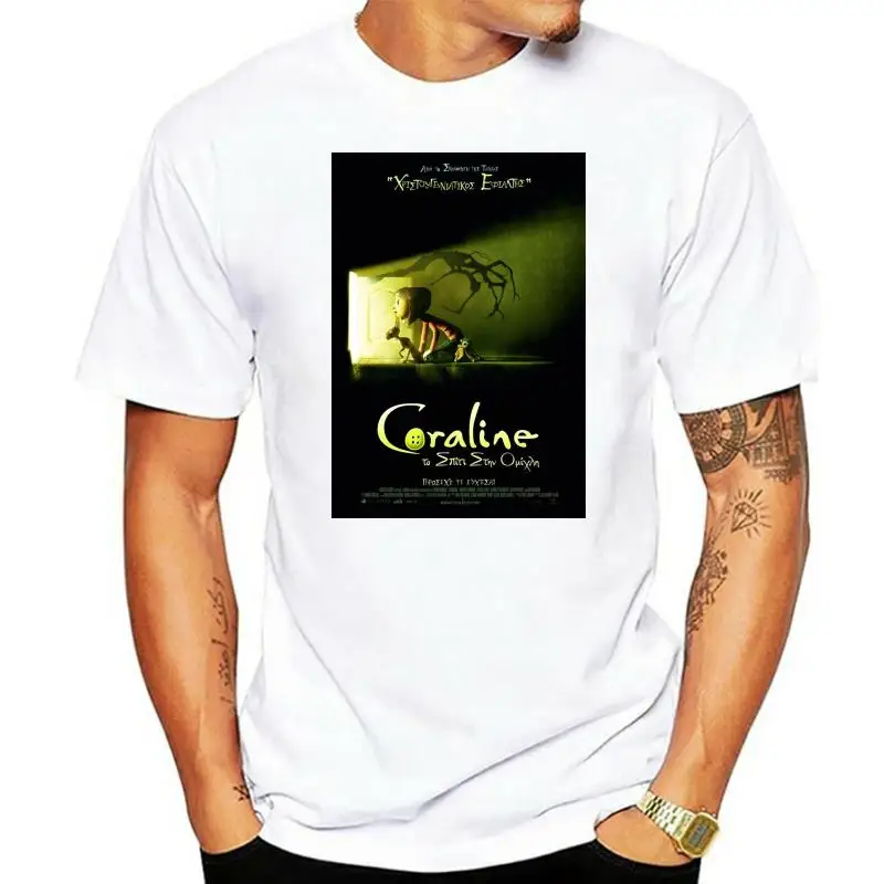 

Мужская и женская футболка с принтом Коралина