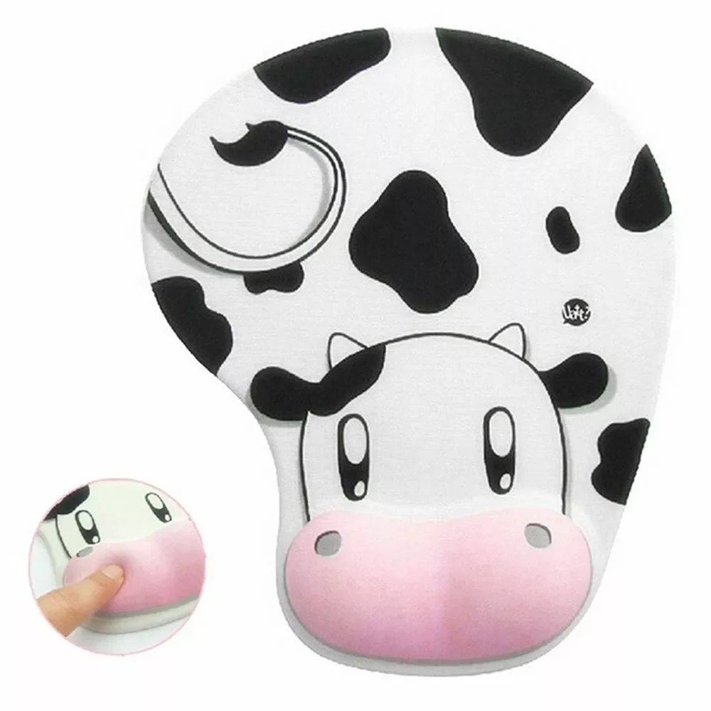 

Cute Cow Anti-slip Mouse Pad Mat With Gel Wrist Support For Pcmacbook Laptop Ergonomic Office Computer Desk Game Mouse Mice Mat