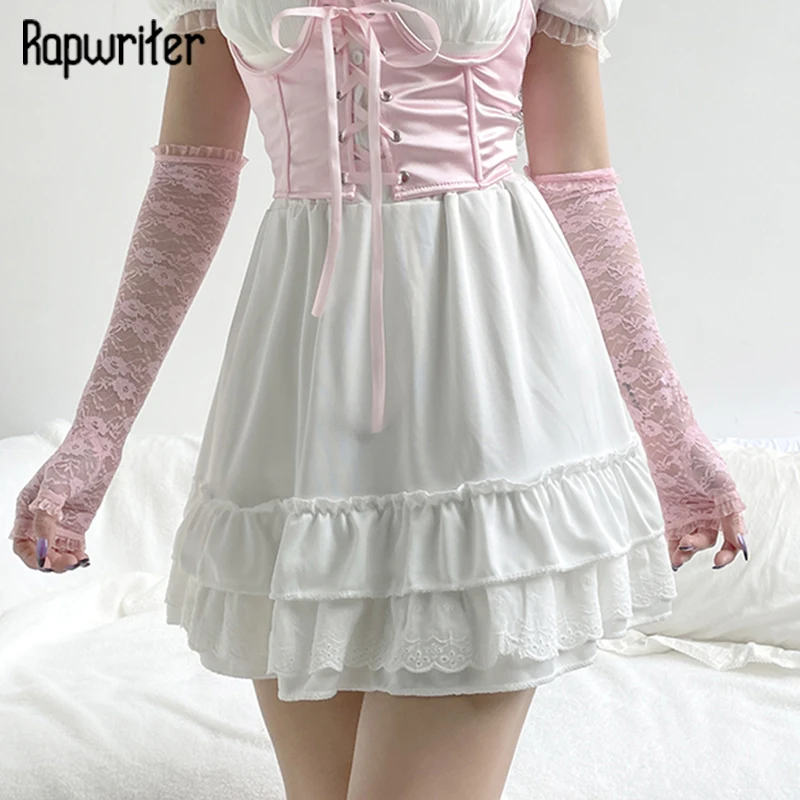 

Юбка-мини плиссированная двухслойная с высокой талией, в Корейском стиле