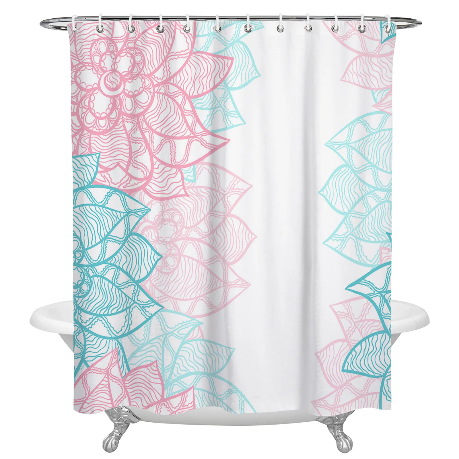 

Водонепроницаемая занавеска для душа с текстурой цветка мандалы, занавеска для ванной из полиэстера, декоративная Штора для ванной