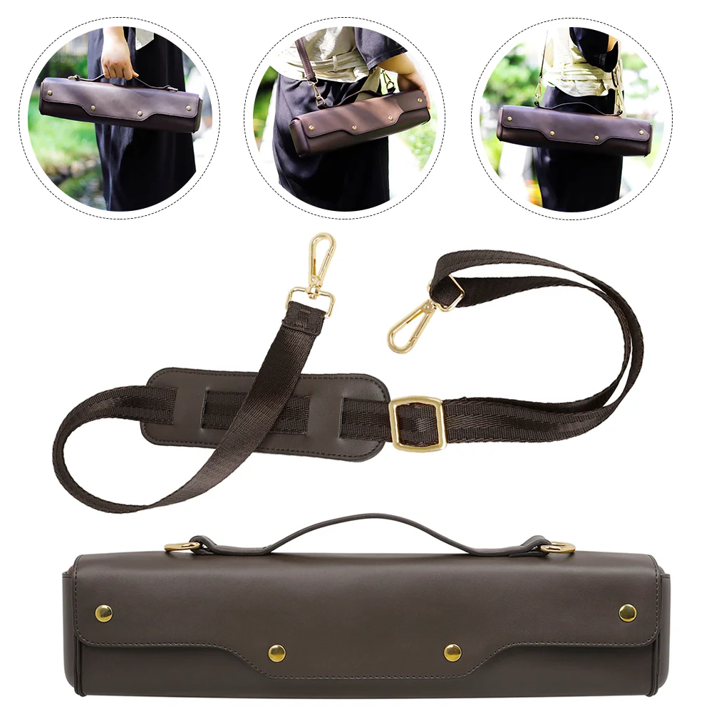 

Flute Bag Shoulder Pouch Flute Carrying Case Flute Storage Bag (Coffee)