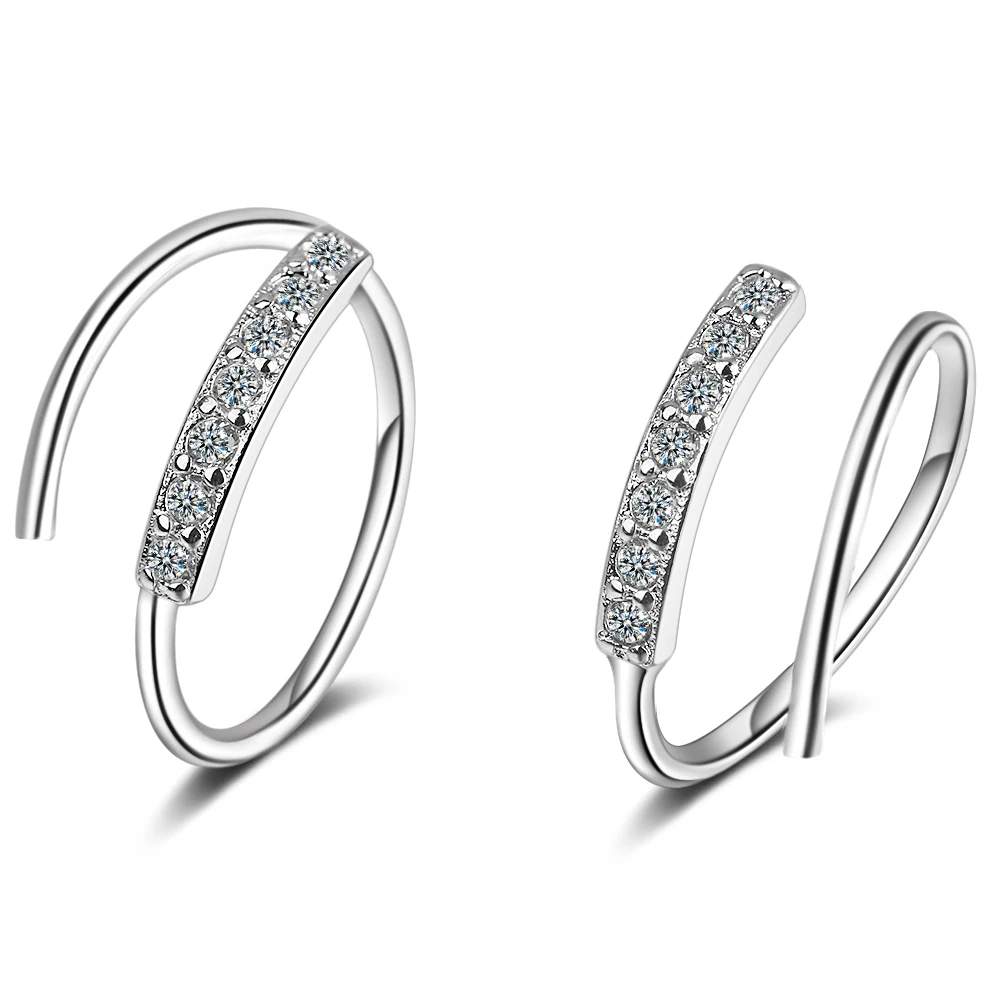 

Женские серьги-Клипсы из серебра 925 пробы, с цирконом