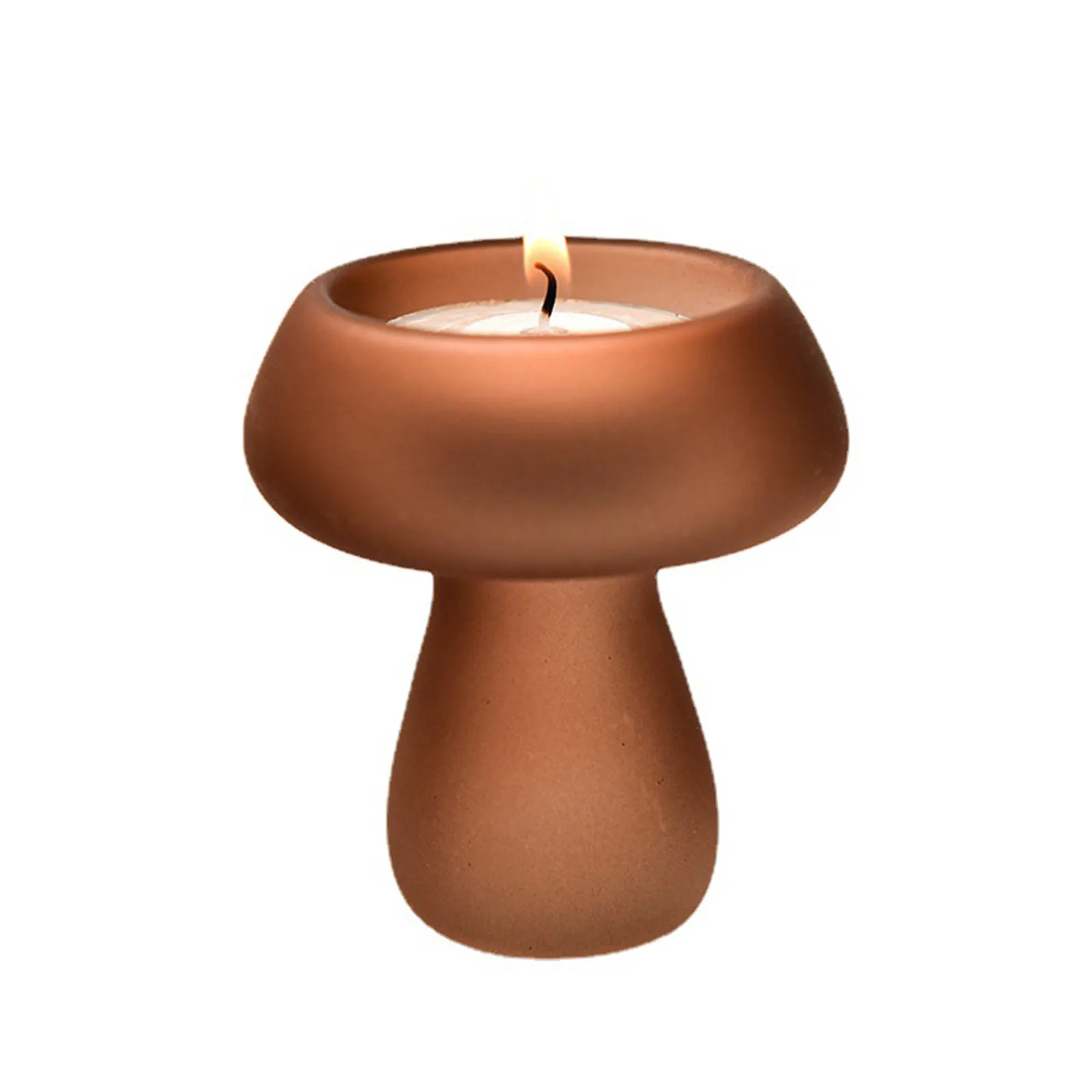 

Transparent Glass Mushroom Candle Candle Holder Opening Glass Ball Glass Candle Holder Romantic Home Glass Candle Holder