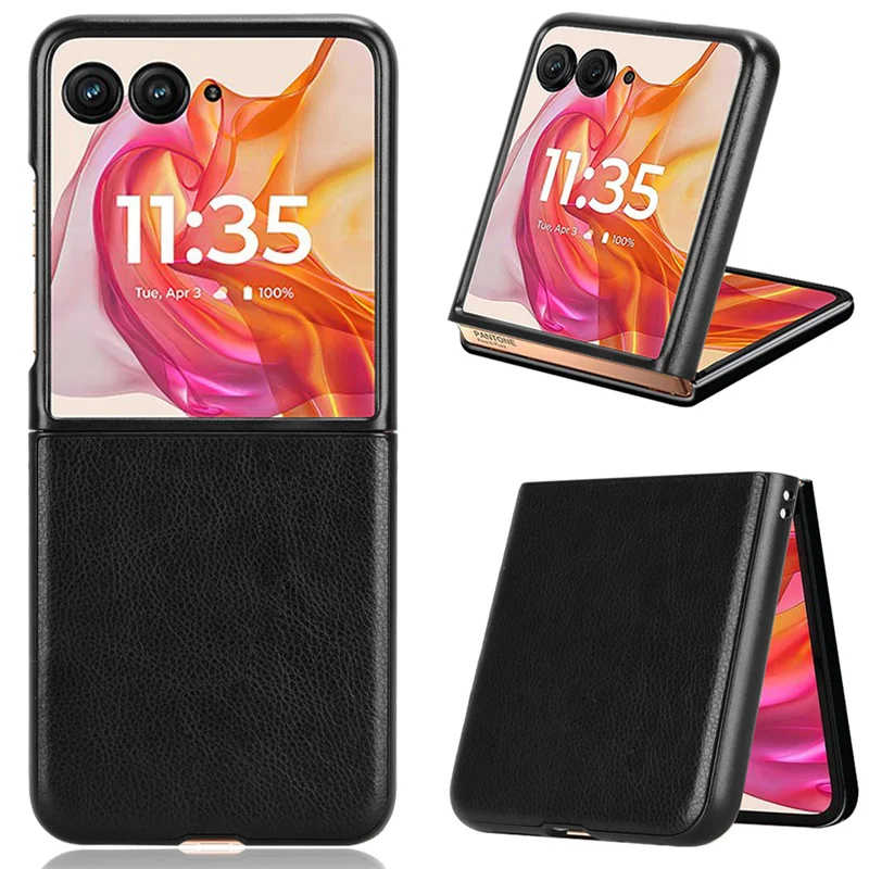 Для Motorola Moto Razr 50 Ultra XT2451 Чехол из искусственной кожи с жесткой задней крышкой