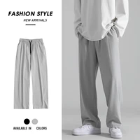 men wide leg pants 2022 new casual light weight joggers trousers streetwear cold feeling comfortable home pants male loose pants