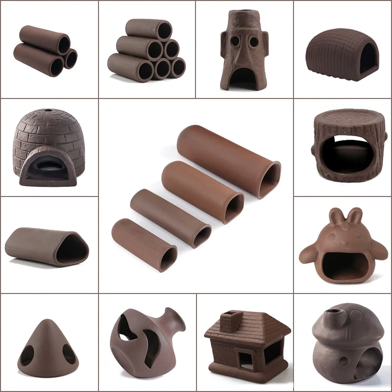 

Резервуар для воды, песочный горшок, аквариум, темная глина, укрытие, укрытие для креветок, Подводный ландшафт, бокс для песка, искусственное...