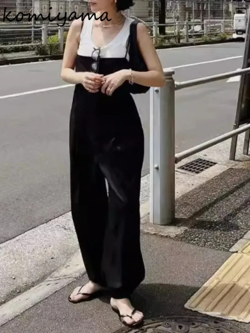 Женские комбинезоны с высокой талией Свободные Комбинезоны в японском стиле