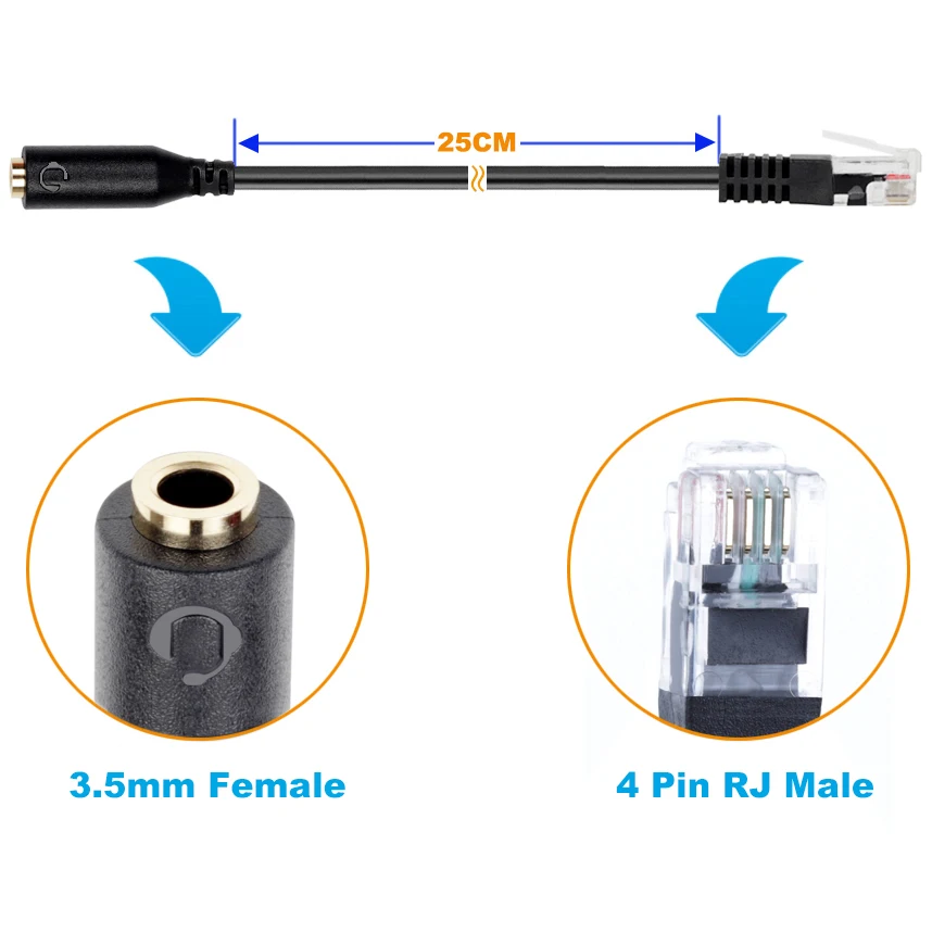 Бесплатная доставка 3 5 мм разъем для RJ9/RJ10 I гарнитура телефона смартфона с