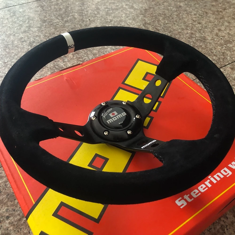 Универсальный Автомобильный руль Drift 14 дюймов МОМО гоночный замша кожа JDM рулевое