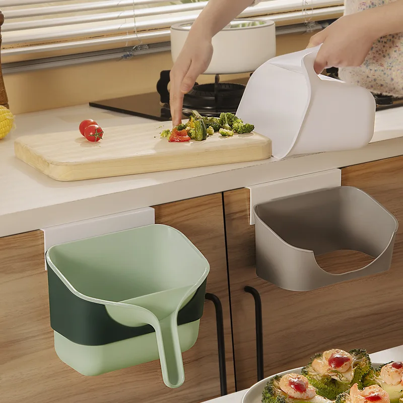 

Kitchen Handheld Door Hanging Trash Can Garbage Waste Bin Creative Coverless Household Trash Can Rubbish Container Cleaning Tool