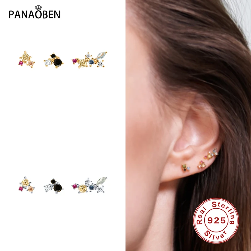 

Женские серьги-гвоздики из серебра 925 пробы, 3 шт./компл.