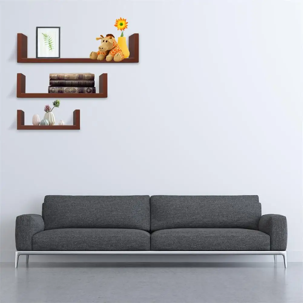 

3pcs Wall Shelves Wall Mounted Storage Bookshelf MDF Floating Display Shelves For Home Decor