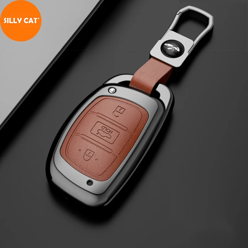 

Metal Car Key Fob Case Cover Protector Shell Suitable For Hyundai SONATA ELANTRA ix35 MISTRA VERNA Tucson Key Fob Cover Case