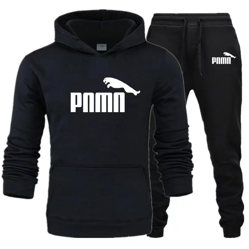 

Conjunto de suéter con capucha de felpa fina para hombre, chándal deportivo de moda con hombros descubiertos, 2 piezas, 2023