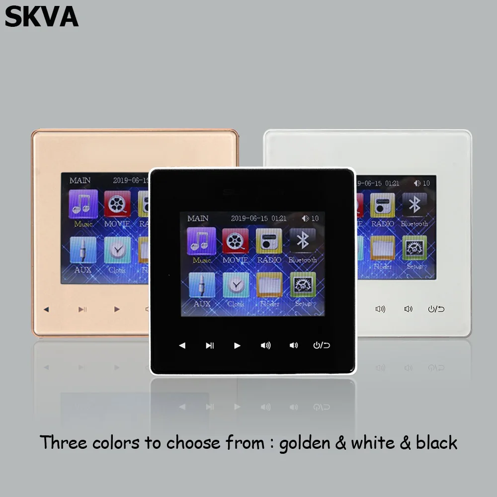 

Mini Wall Bluetooth Amplifier 15W Amplificador Audio with Touch Key Stereo Background Music Panel for Home Kitchen Living Room