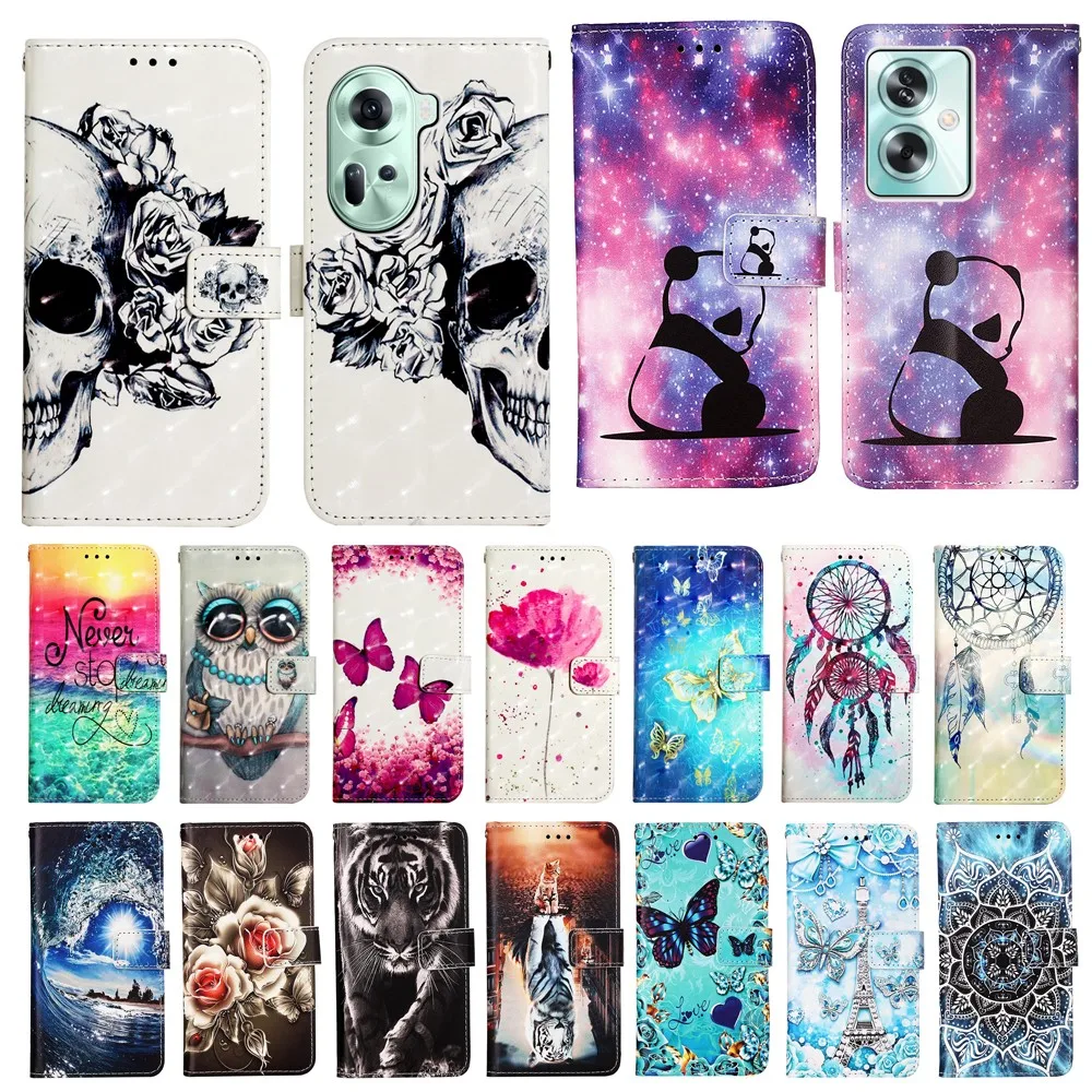 Чехол-книжка с рисунком для Tecno Spark Go 20 20C 10C 10 Pro Magic 9T 9 Pova 5 Neo 3