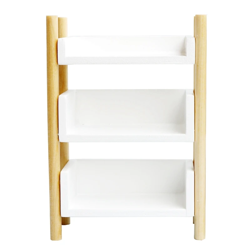 

1/12 Doll House Furniture Simulation Bookshelf Flower Shelf Storage Rack For Dollhouse Decorate Accessories
