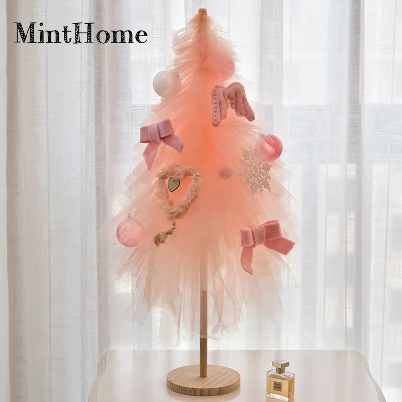

Маленькие украшения для рождественской елки, Рождественское украшение в виде девчачьего сердца, мини розовая Рождественская елка, украшение для дома