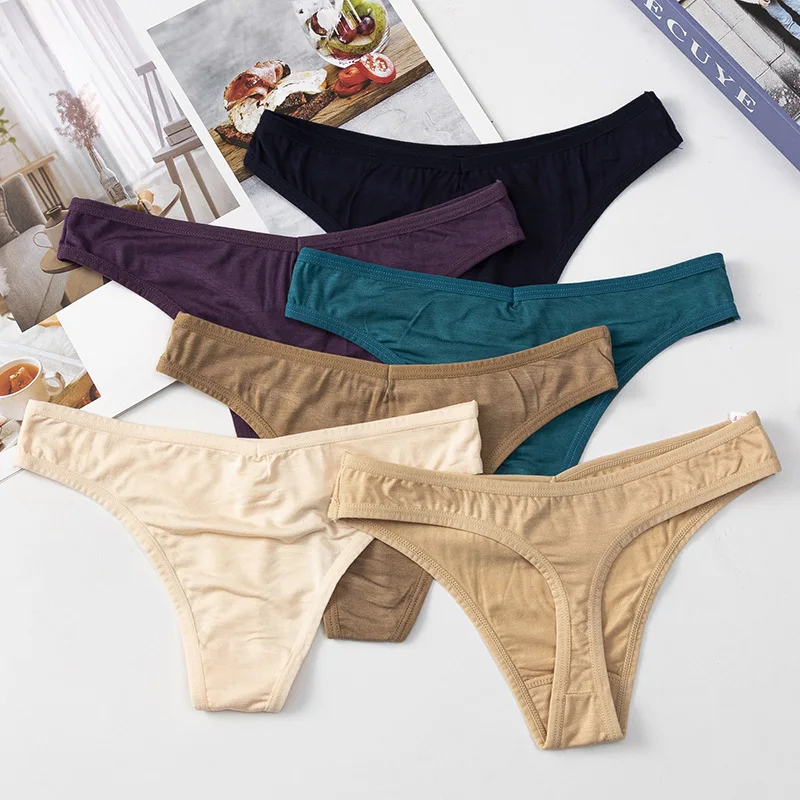 

Solid Color Seamless Invisible Thongs Women Panties Low Waist T Back Skin-friendly Briefs G-string Underwear Female Intimates