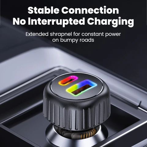 Автомобильное зарядное устройство elough 60 Вт, быстрая зарядка, 30 Вт, автомобильное зарядное устройство USB, прозрачный светодиодный PD, 30 Вт, автомобильное зарядное устройство для телефона типа C