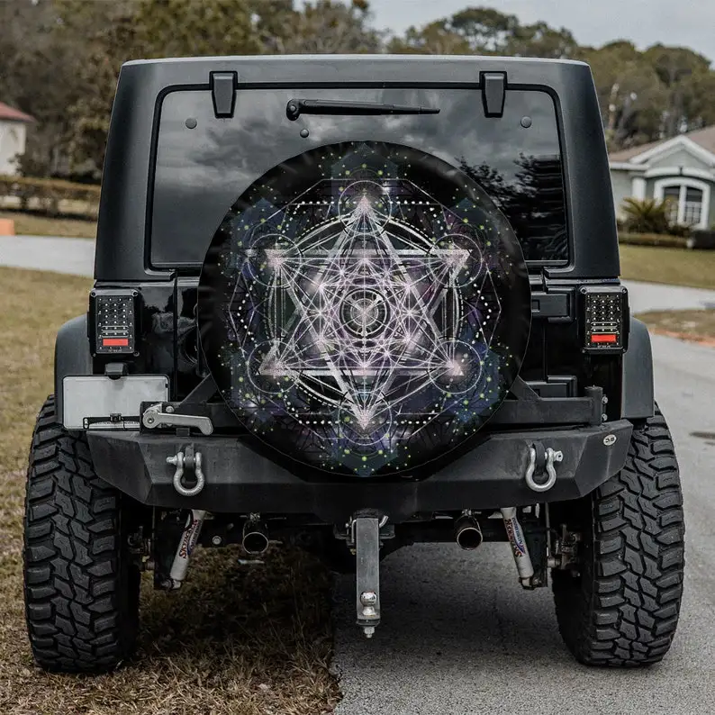 

Mandala Spare Tire CoverMetatron Cube Sacred Geometry, Spiritual Yoga, Gift For Truck Lover, Personalized Tire Cover, Gift For C