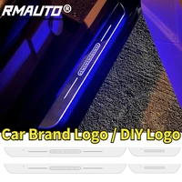 rmauto 7 color dynamic led car door welcome pedal diy door scuff plate pedal sill pathway light for toyota honda bmw mazda lexus