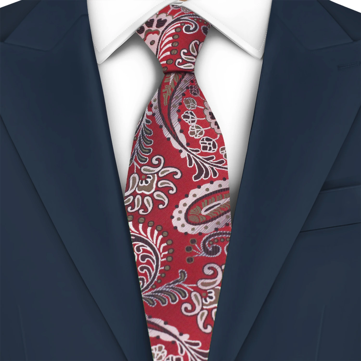 

LYL 8CM Red Timeless Paisley Men Tie Jacquard Silk Necktie Elegant Wedding Tie Perfect Blend Classic Design Modern Appeal Suit
