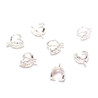 silver plated snap charm plaindiy accessories buckle melon seed buckle necklace pendant buckle jade clip 8 7mm6pcs