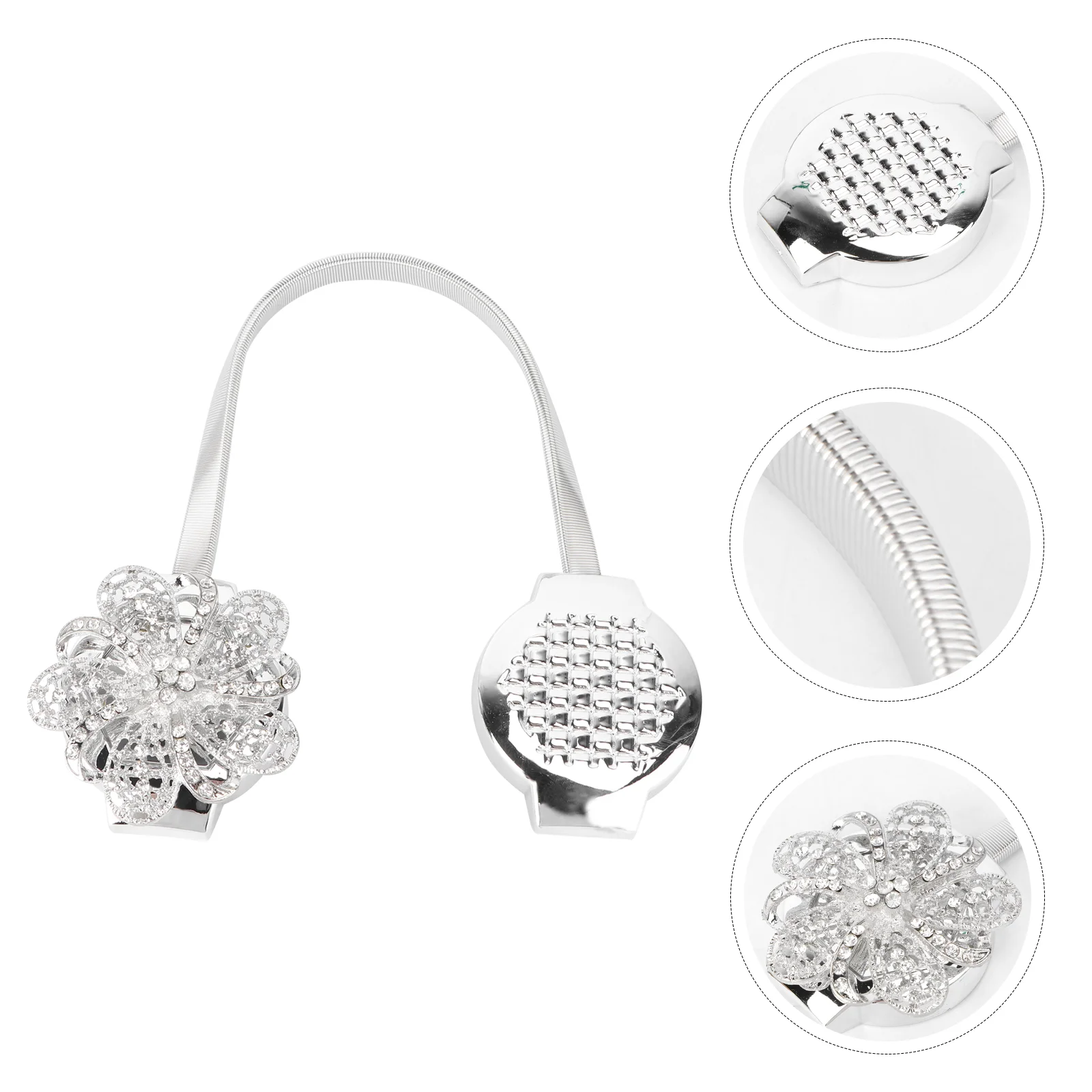 

Curtain Tiebacks Drapery Tieback Rope Holdback Rhinestone Buckle Clasp Holder Tie Living Room Flower Window Buckles Crystal