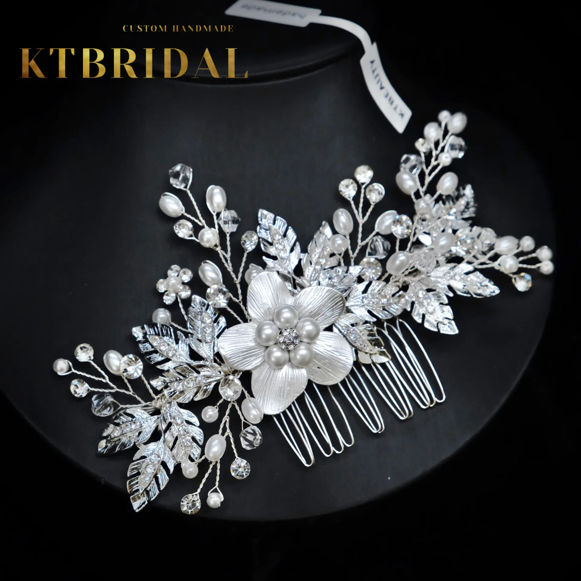 

New KTBRIDAL Tiara Handmade Comb Bridal Headpieces Crystal Pearls Fashion Jewelry Women Gift Wedding Accessiories