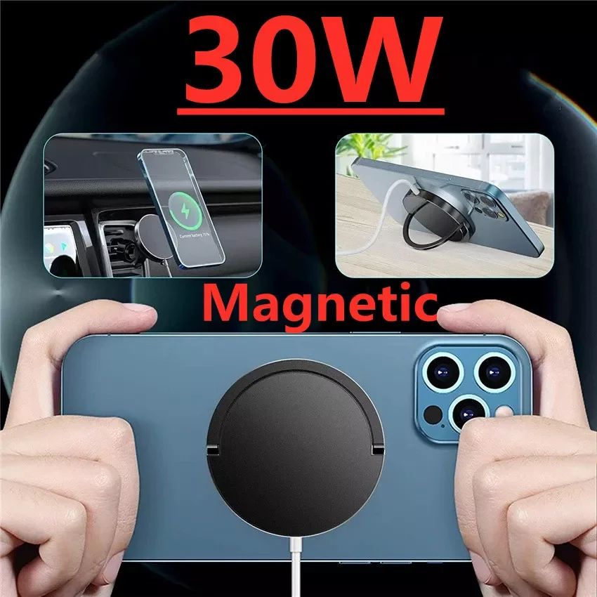 

30W Wireless Charger 12 13 Pro Max 13pro Mini Qi Fast Charge USB C PD Adapter Magsafing Charger
