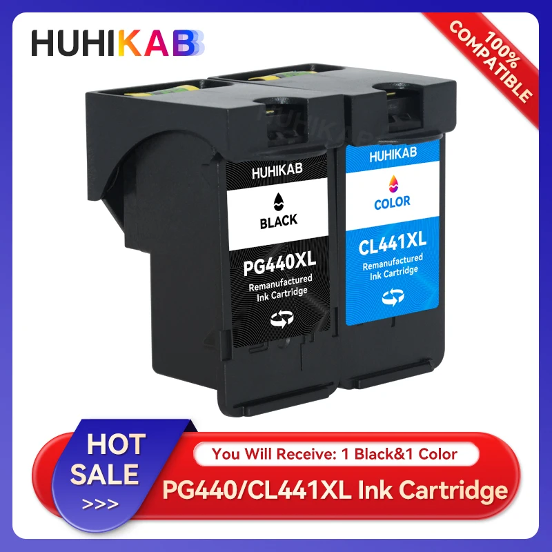 

HUHIKAB PG 440 CL 441 PG440XL CL441XL Ink Cartridge for Canon PG440 CL441 440XL 441XL For Canon Pixma MG2180 MG2240 MG3180