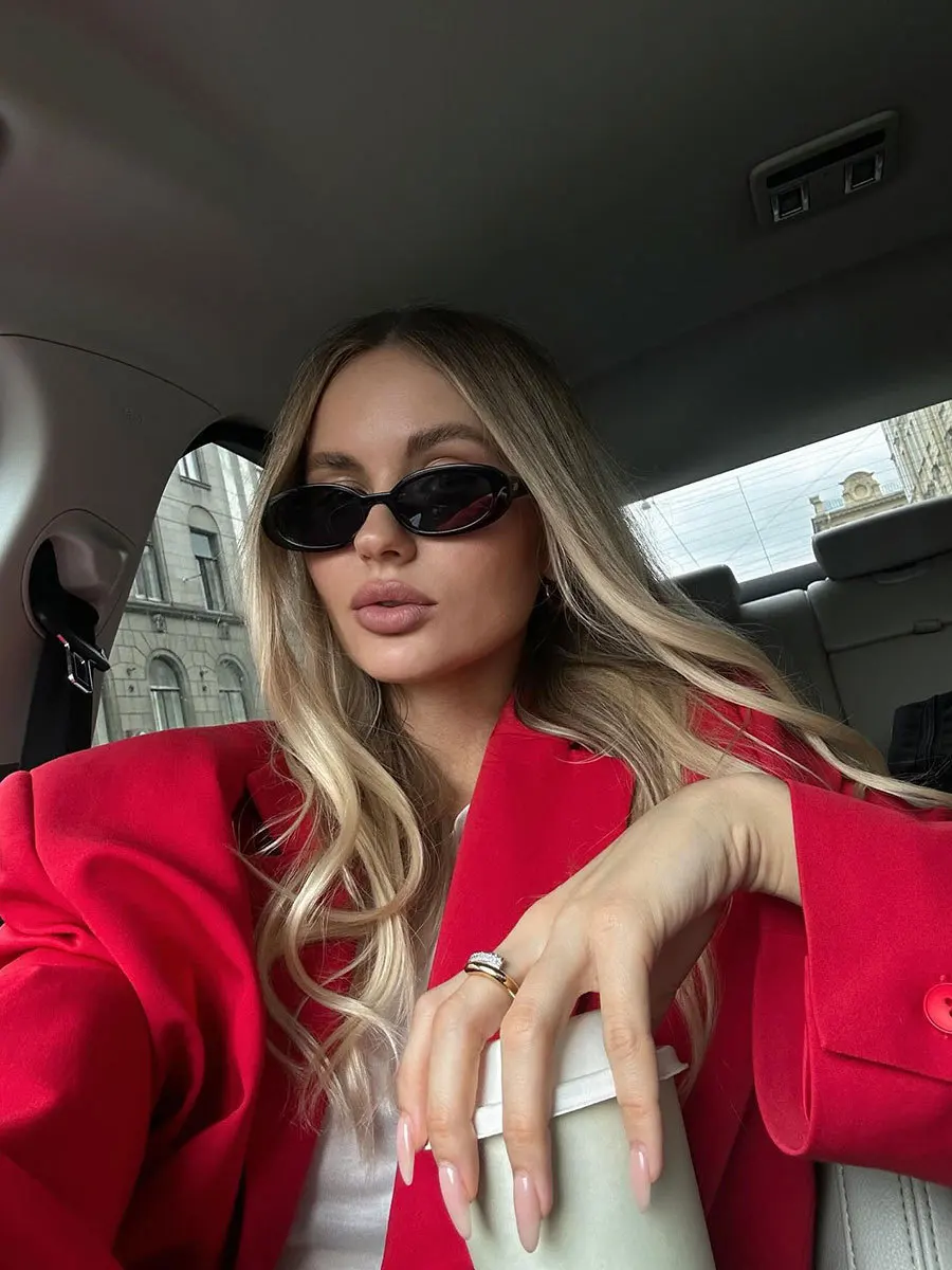 Женский Красный Костюм Bornladies С Бретельками Свободный Пиджак