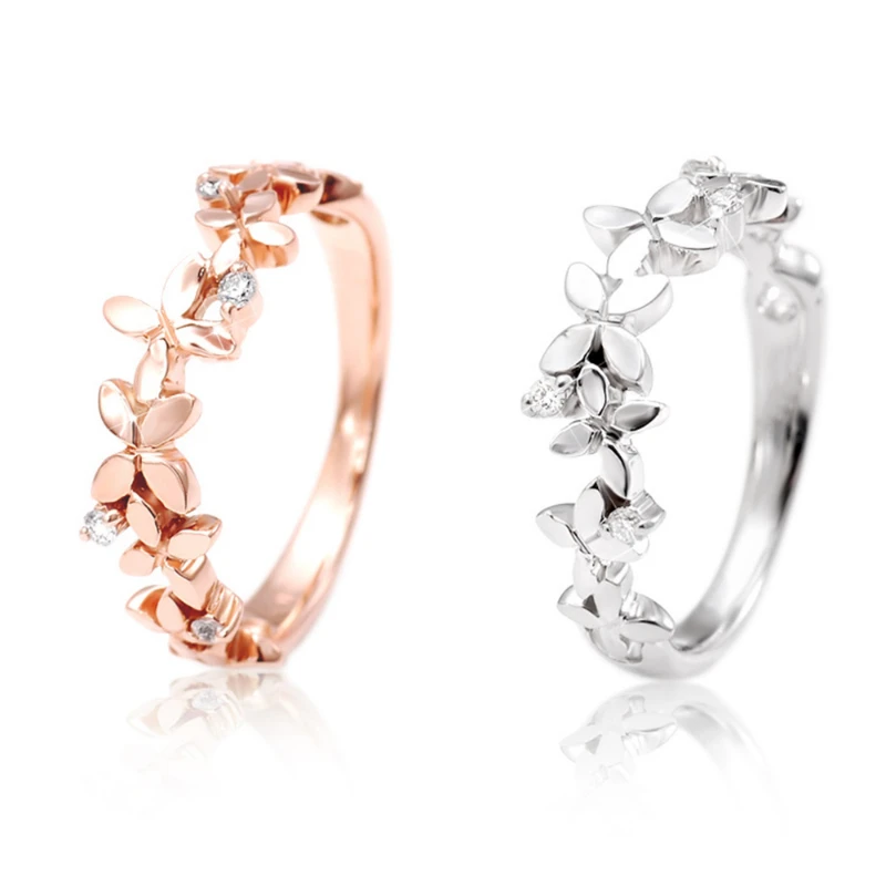 

Fresh Flower Finger Ring for Women Silver Color/Rose Gold Color Aesthetic Rings Party Fancy Birthday Gift Fashion Jewelry