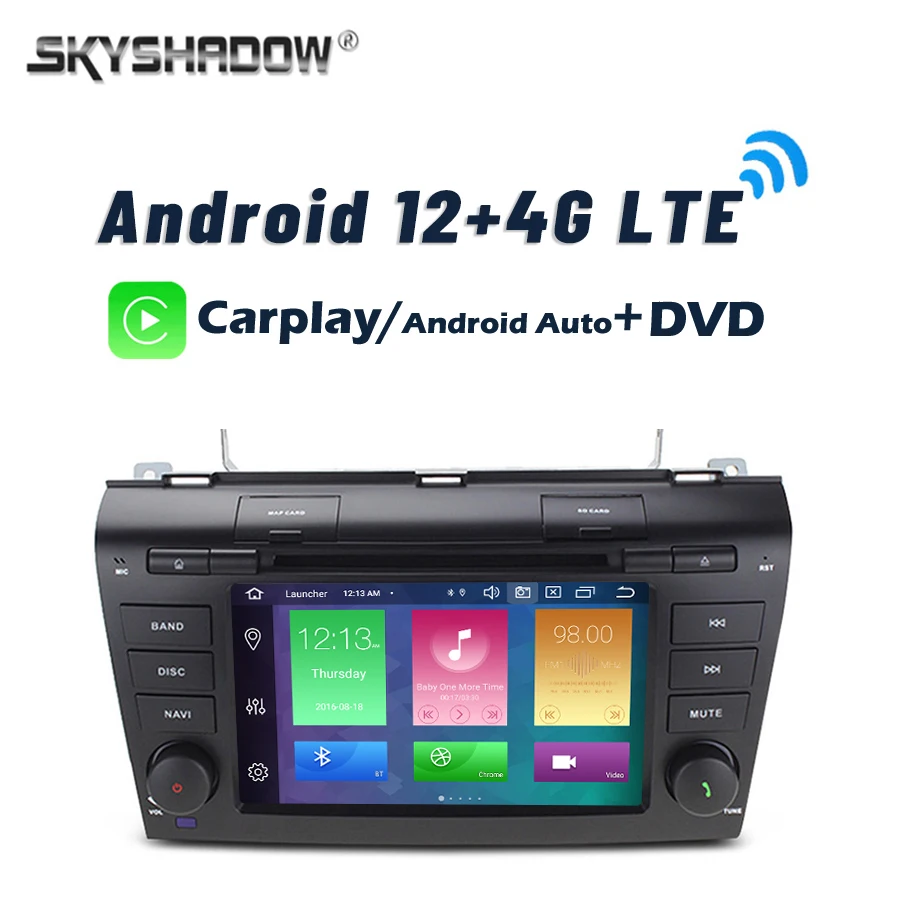 Carplay DSP 4G LTE Android 12 0 8 ГБ + 128 8-ядерный автомобильный DVD-плеер GPS карта Wifi RDS радио Bluetooth