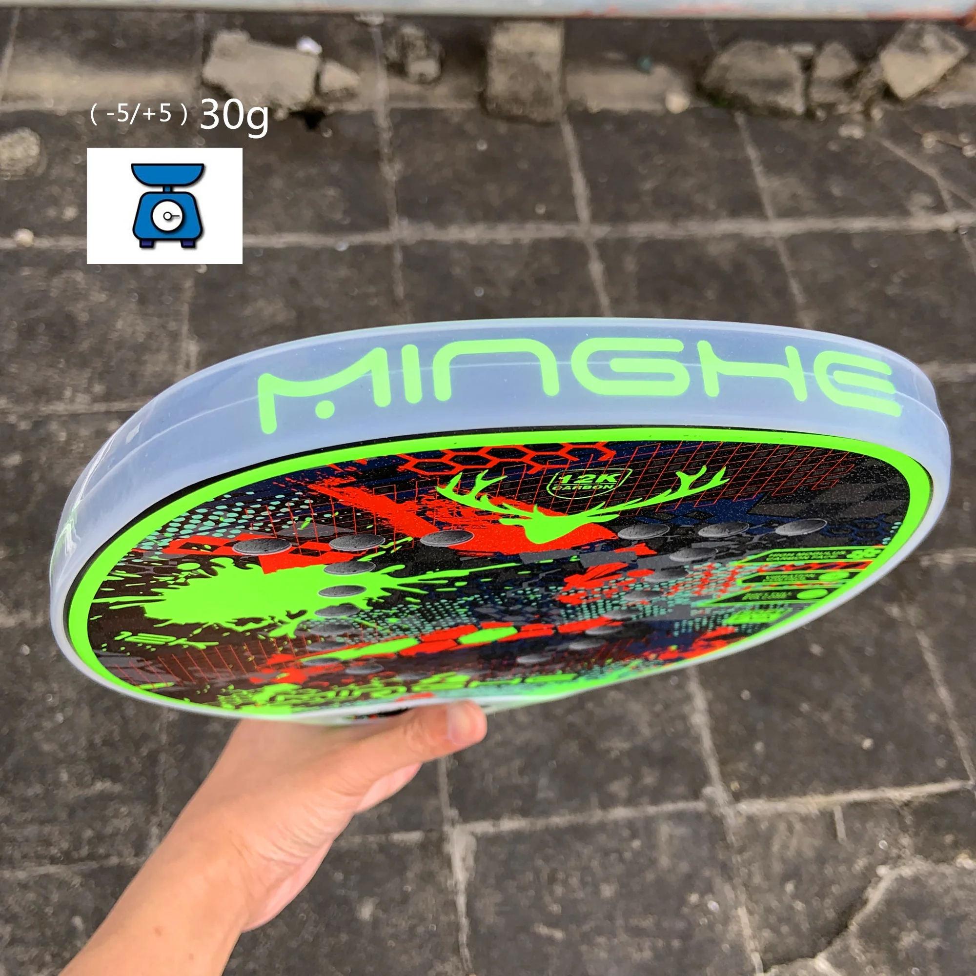 Ракетка из углеродного волокна MINGHE 12k для пляжного тенниса с ульсветильник