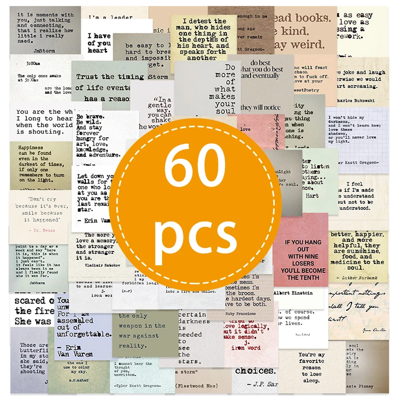 

Ретро наклейки с цитатами 60 шт