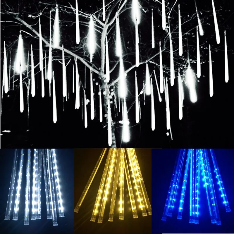 

1/2/3/4 Set Meteor Shower Lights Falling Rain Drop Fairy String Light Waterproof for Christmas Party Garden Holiday Decorations