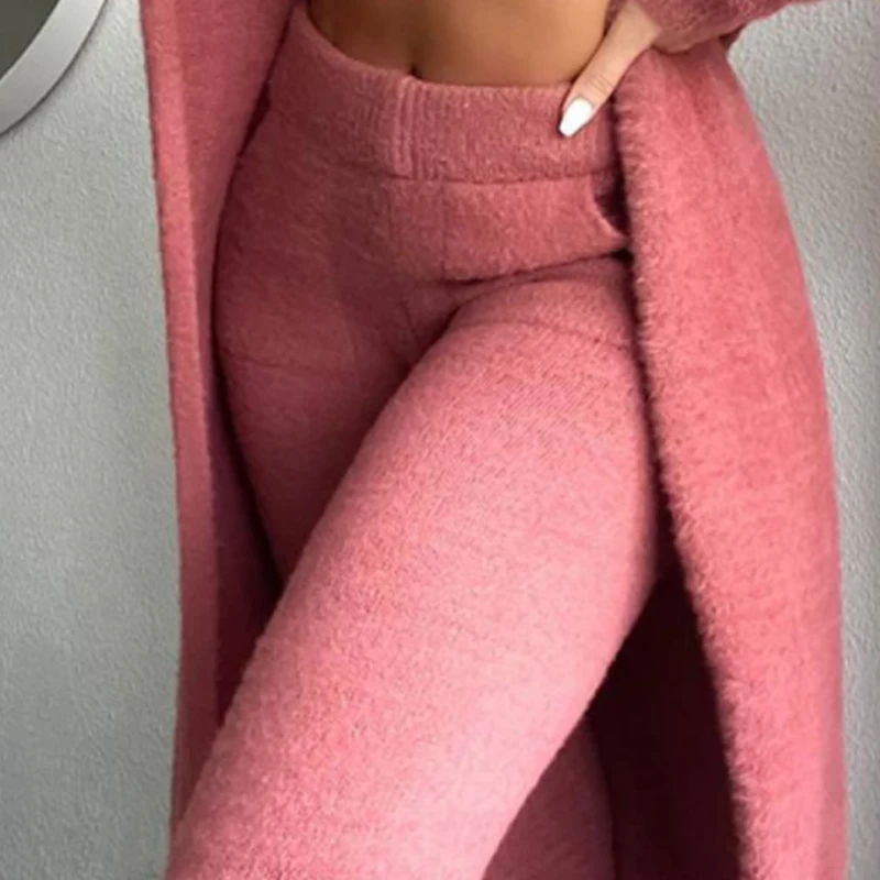 Новинка 2023 пикантный короткий плюшевый жилет с V-образным вырезом и брюки