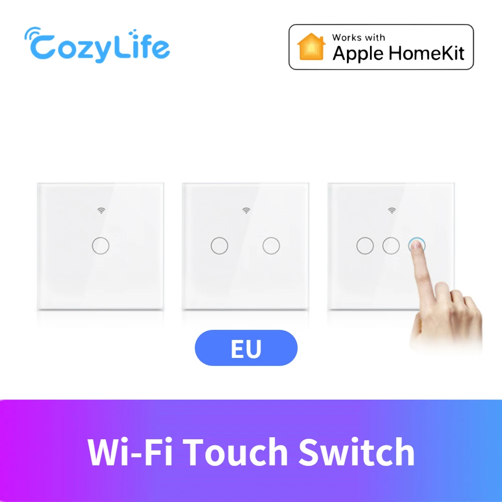 Умный сенсорный светильник ель CozyLife Wi-Fi евровилка 1/2/3 клавиши 10 А 110 В 220 86 мм