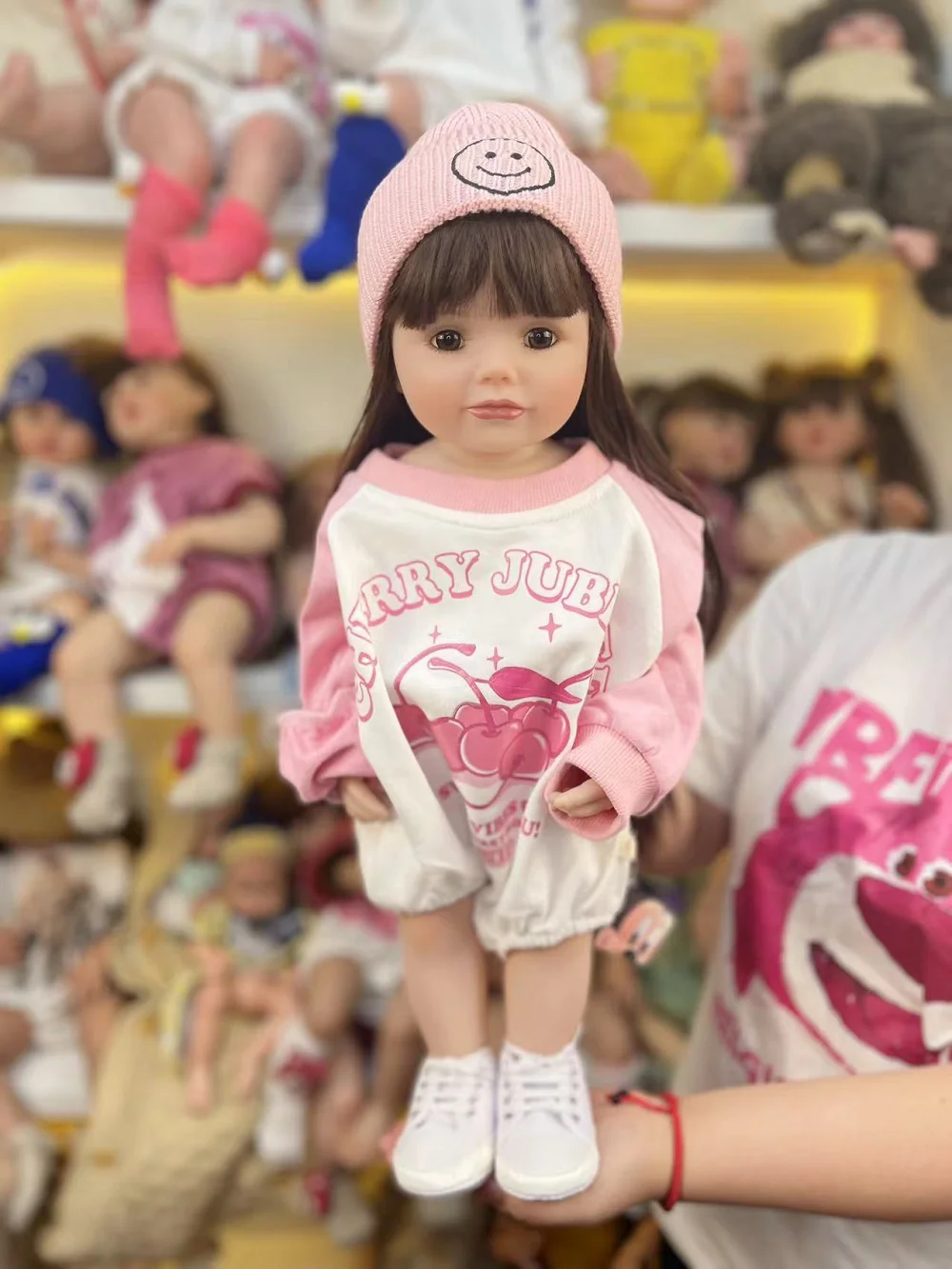 

Can Stand Full Silicone Body Reborn Baby Girl Doll Toy for Children 55 CM 22 Inch Lifelike Realistic Princess Toddler Bebe Gift