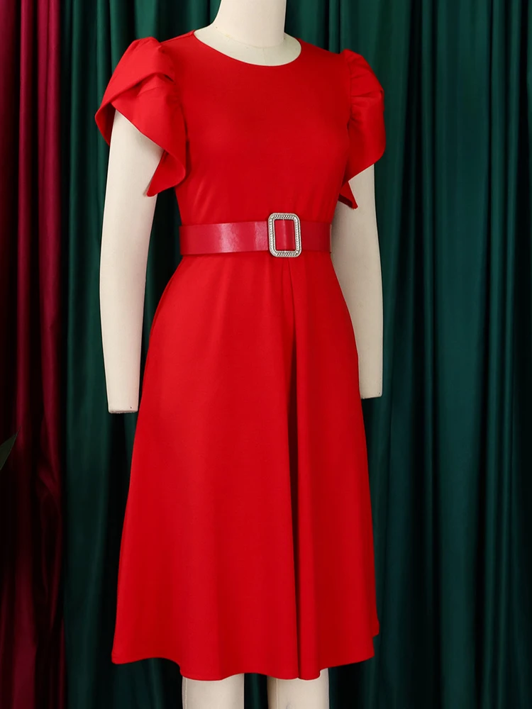 FairyShely сексуальное платье больших размеров с коротким рукавом 2024 однотонное