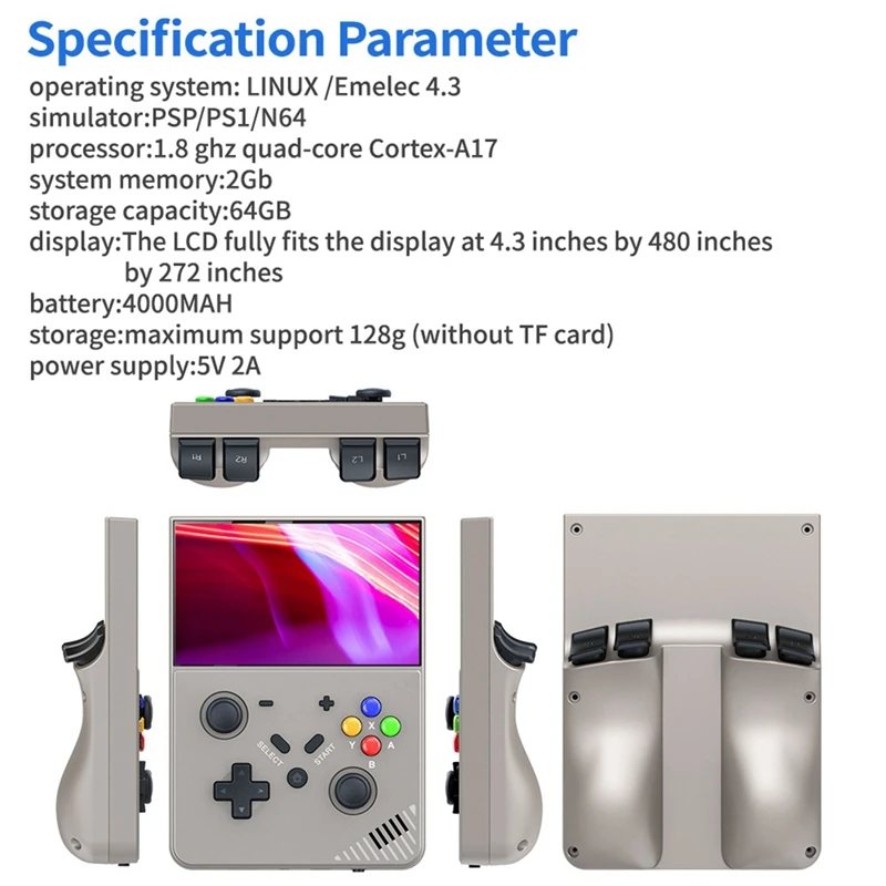 Портативная игровая консоль R43 PRO 128G 4 3 дюйма 3D Home M18 Ретро Linux Sys для PSP PS1 N64 A