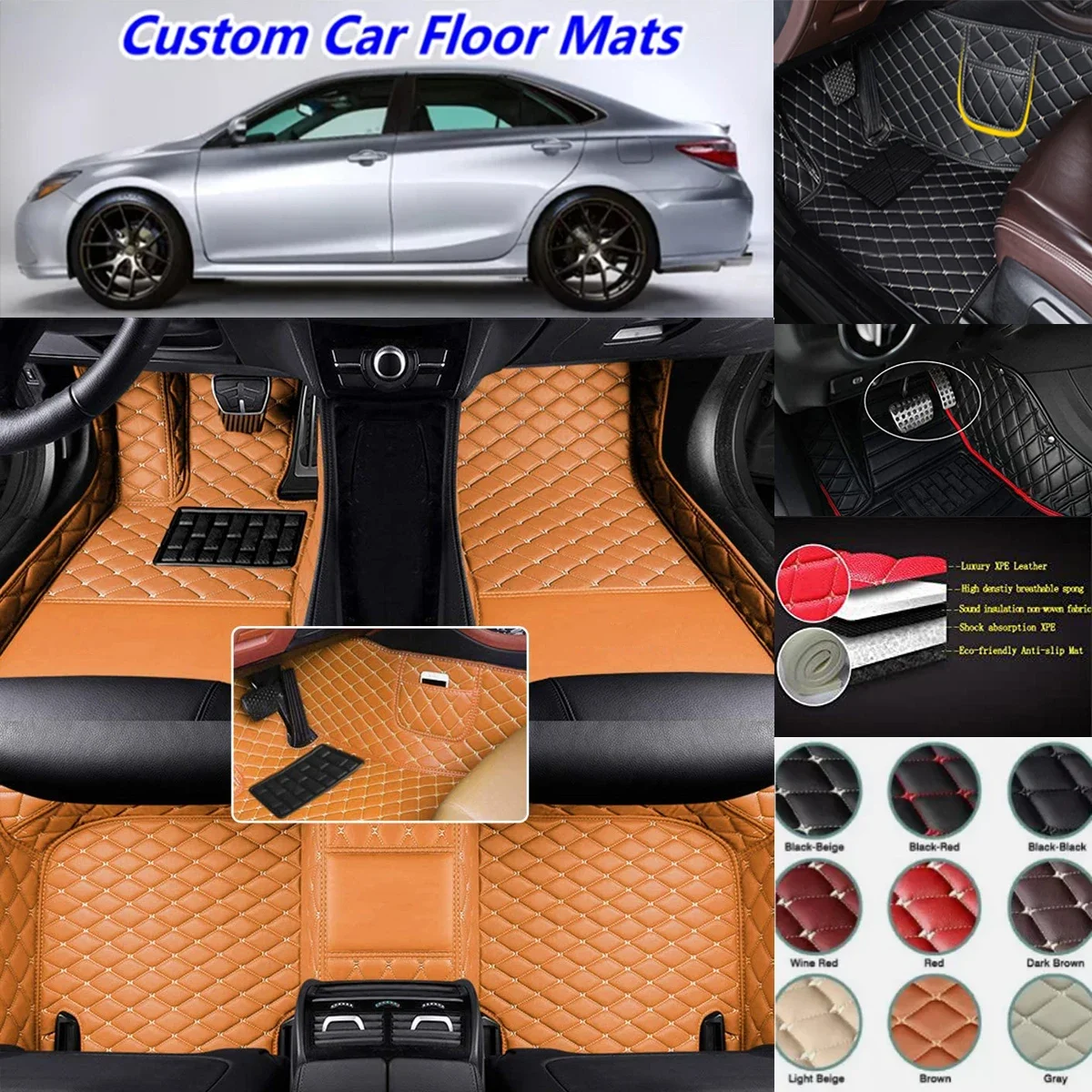 

Для Volvo V90 автомобильные ковры из искусственной кожи на заказ автомобильные коврики водонепроницаемые аксессуары Coche вкладыши