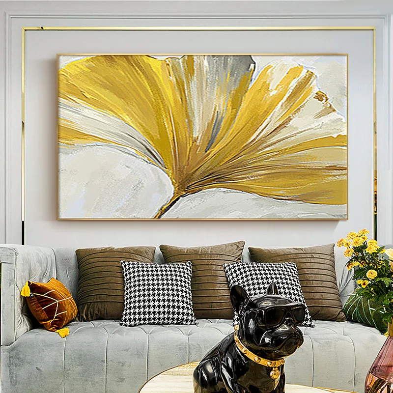 

Hand-painted Oil Painting Abstract Flower Light Luxury Living Room Decorative Painting Nordic Style Hanging Painting Mural