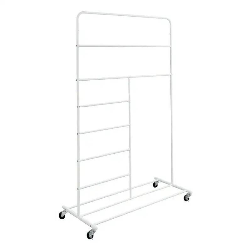 

Honey Can Do Rolling Drying Rack with T-Bar Household Floor Drying Rack Stall Display Stand
