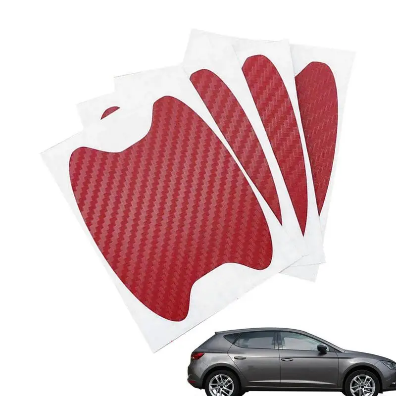 

4 шт., автомобильные наклейки на дверные ручки, из углеродного волокна